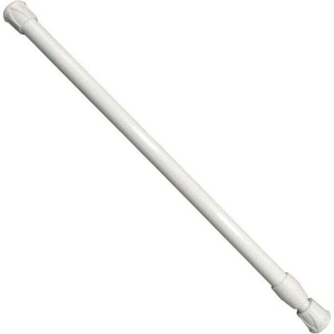 Tringle à rideau, rétractable, installation sans vis ni perçage, diamètre, longueur 55-90 cm, blanc (1/4)