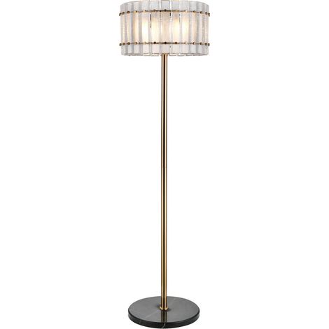 Lampadaire glamour au charme classique - laiton antique (1/2)