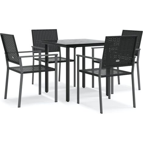 Maison Exclusive - Set da Pranzo da Giardino 5 pz in Polyrattan e Acciaio (1/5)