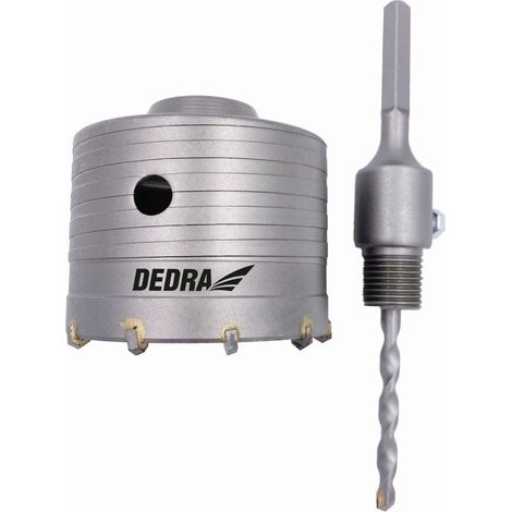 Broca de corona DEDRA HM de 100 mm: para hormigón, ladrillos y bloques huecos
