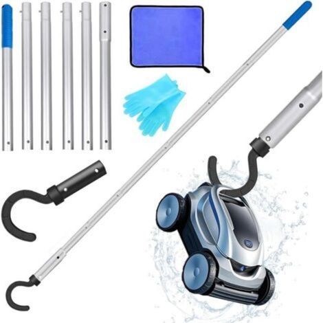 Gancho para robot de piscina, gancho accesorio para robots de piscina, con caña telescópica de 2,1 m, ganchos para robots de limpieza de piscinas, apto para todos los robots de piscina. (1/5)