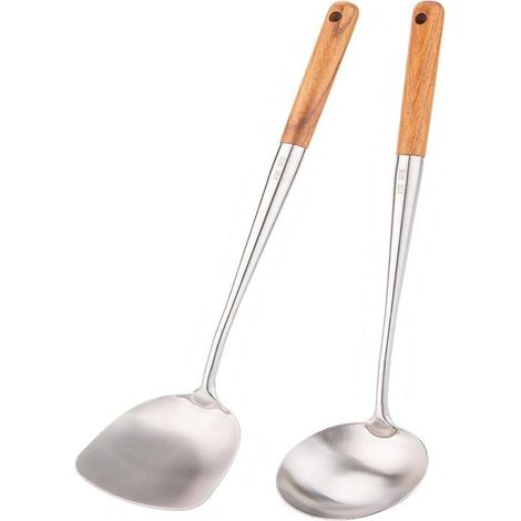 Set aus Wok-Spateln und -Kellen, Wok-Spatel, Spatel aus Edelstahl 304.45 (1/4)