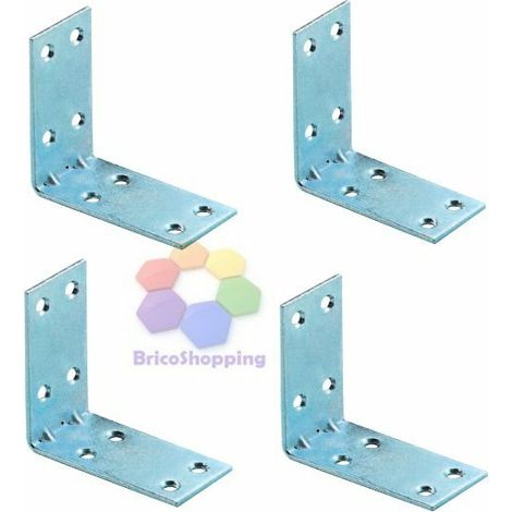 10 PZ LASTRINA ANGOLO STAFFE AD L RINFORZO DOPPIO ZINCATE 3 4 5 6 8 10 CM ZINCAT - Taglia: 10x10 (1/2)