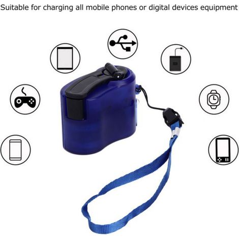 Chargeur À Manivelle - USB 5 V 600 Ma - Pour Téléphone Et Appareils Numériques - Extérieur Urgence - 1 Pièce (1/5)