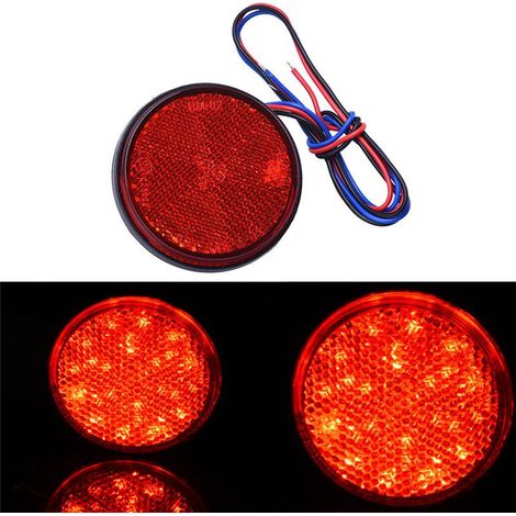 Lot de 2 plaques réfléchissantes rouges E4 pour camion et moto, feu arrière autocollant rétroréfléchissant haute visibilité (1/5)