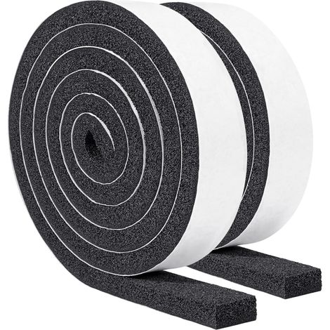 Strisce sigillanti in spugna compressa autoadesive con retro in feltro, isolamento acustico, antiscivolo, riempimento fessure, assorbimento urti, 1 m, confezione da 2 (1/5)
