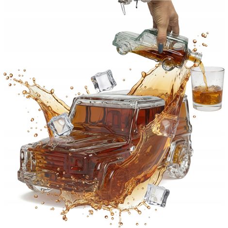 Botella de vidrio estilo G-CLASS Terrain de 0,5 L, decorativa, ideal para regalar o como licor. (1/5)
