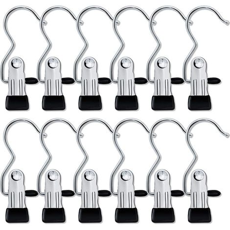 Set mit 30 Kleiderbügeln zur Organisation von Kleiderschränken und Hosen, platzsparend, tragbar, mit einzelnen Clips aus Edelstahl