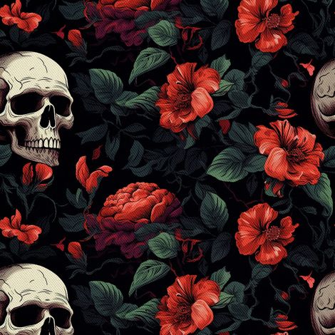 Tela Oxford decorativa para exteriores - Motivo de calavera I DX4189 (1/5)