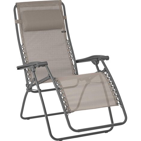 LAFUMA MOBILIER Sedia a sdraio reclinabile Relax, Pieghevole e regolabile, Sistema di sospensione con lacci, RSXA, Texplast, Colore: castagna, LFM2045-9147 (1/4)