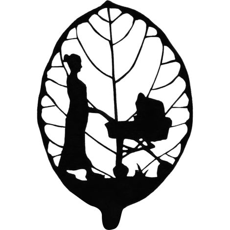 Ornement Art Metal Feuille Noir Silhouette Décor Maison Fait Main Cadeau Fête des Mères Décoration Moderne (1/5)