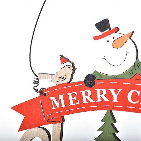 Décorations de Noël, étiquettes de porte d'entrée, panneau « Joyeux Noël », étiquettes en bois, décoration suspendue (1/5)