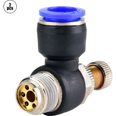 2pcs Tube Air Flow Speed Controller Pipe Pneumatic Fitting Regulator Valve(SL12-03) (1/5)