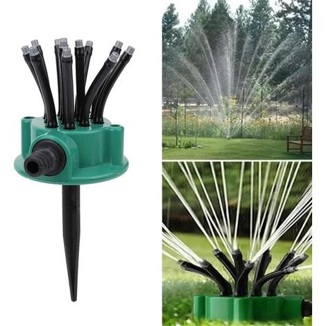 Allecta - Aspersor giratorio para riego de jardines con alcance de 360 grados - Herramienta de riego automático para jardín y agricultura (1/5)