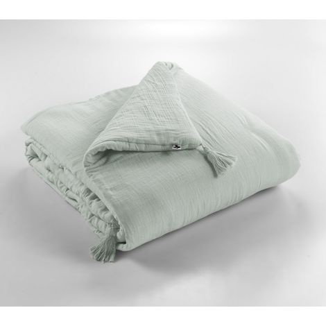Edredon ou Bout de lit "Gaïa" toutes dimensions "Gaze de Coton" - Gaïa Eucalyptus - 90 x 200 cm