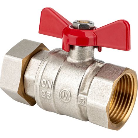 Válvula de bola de cierre con tuerca rotatoria, precintable, con mariposa de aluminio SPIN 1''x 1 pulgada para medidores de agua (1/2)