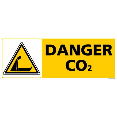 Panneau DANGER C02 (C0351) - Adhésif - 210 x 75 mm