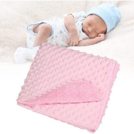 Babydecke, leicht und warm, superweich und flauschig für Neugeborene, rosa. (1/5)