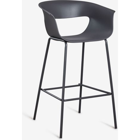 SKLUM Hoher Hocker aus Alanys aus Polypropylen und Eisen Grau Graphit ↑75 cm (1/5)