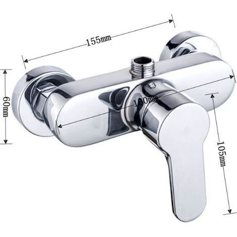 Einhebelmischer für Dusche und Badewanne, Wandmontage, Chrom (1/3)