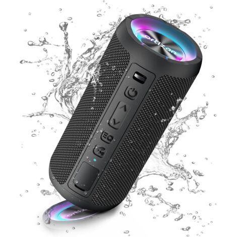 – Tragbarer Bluetooth 5.0-Lautsprecher, wasserdicht nach IPX7 – 360°-Stereoklang mit kraftvollem Bass – 30 Stunden Wiedergabezeit – Dual-Stereo-Kopplung (1/5)
