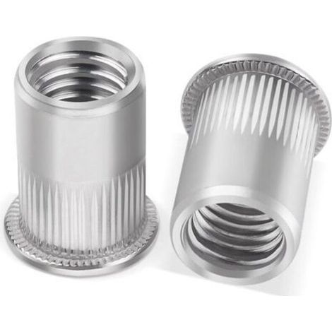 10 Pièces Insert M10, Écrous à Sertir Rivet Fileté, Écrou de Rivet Fileté en Acier Inoxydable Tête Plate Ecrou, Rivet Inserts Filetés Pour Métriques, Écrous à Riveter Aveugle Rivet Fileté (1/5)