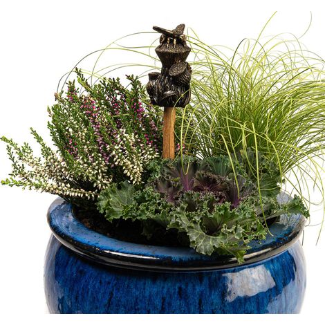 Bee On Thistle Cane or Stake Topper - L4 x W5 x H7.5 cm