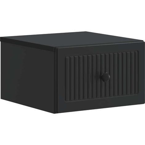 Mesita de Noche de Pared con cajón Negro 33 x 34,5 x 20 cm vidaXL