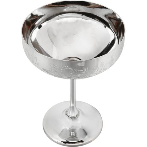 Verre à champagne en métal, gobelet en acier inoxydable 304, gravé, pour bar ou fête, verre à vin rouge, verre décoratif, motif floral et miroir. (1/5)