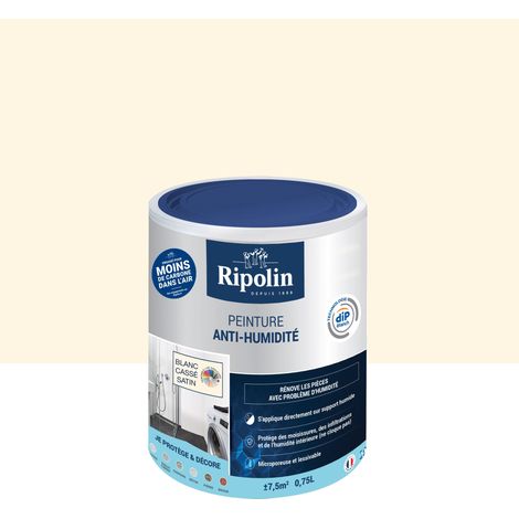 Peinture Anti-Humidité - Satin - 0,75L - Blanc Cassé - Ripolin (1/5)