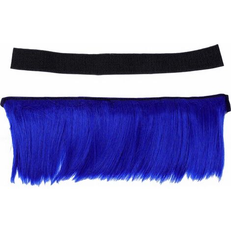 Helmet Hawk Wig, Synthetic PET Fiber Hawk Wig 12 x 4 Inches, Hook and Loop Closure, Eye-Catching Helmet Decoration (BLUE) (1/5)