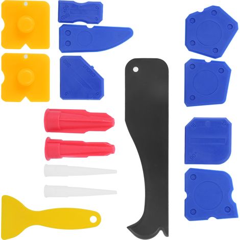 Ensemble de 15 outils pour mastic silicone : grattoir, spatule et nettoyeur de vitres à main
