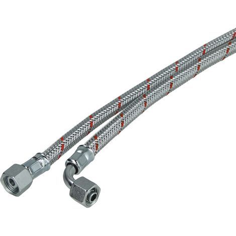 Flexible fioul SR 8 L coude 78° x écrou à chapeau 3/8'' 1250 mm