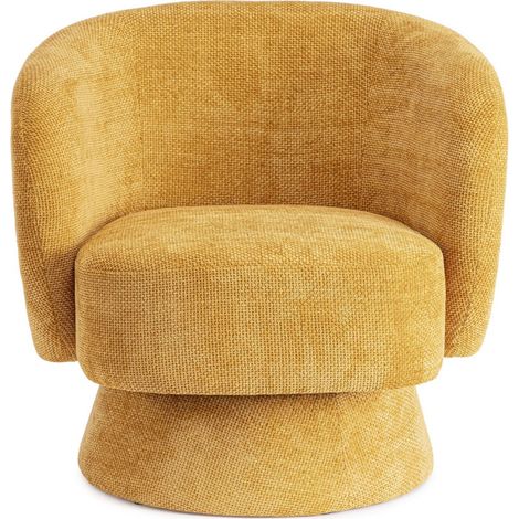 Fauteuil pivotant avec pied central en tissu - JULIO (1/5)