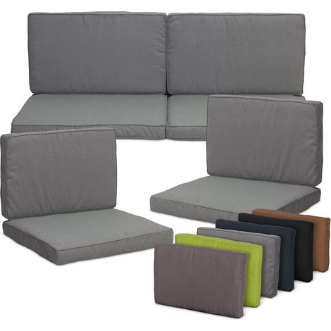 Auflagen Set Monaco 8-teilig - Atmungsaktiv, Maschinenwaschbar, UV-beständig - Gartenmöbel Kissen für Rattanmöbel - Passend für Allibert Lounge-Möbel (1/5)
