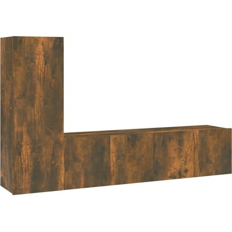 Maison Exclusive - 3-tlg. TV-Schrank-Set Räuchereiche Holzwerksto