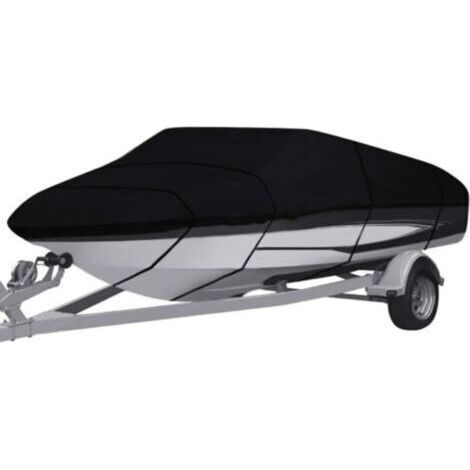 Housse de bateau imperméable, tissu Oxford 210D, housse de bateau de pêche robuste, résistante à la pluie et au soleil, adaptée aux yachts, bateaux de pêche, trimarans (14-16 pieds V)