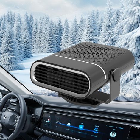 Chauffage voiture 2 en 1 150W 12V, réglable 360°, allume-cigare, dégivreur désembueur portable pour toutes voitures