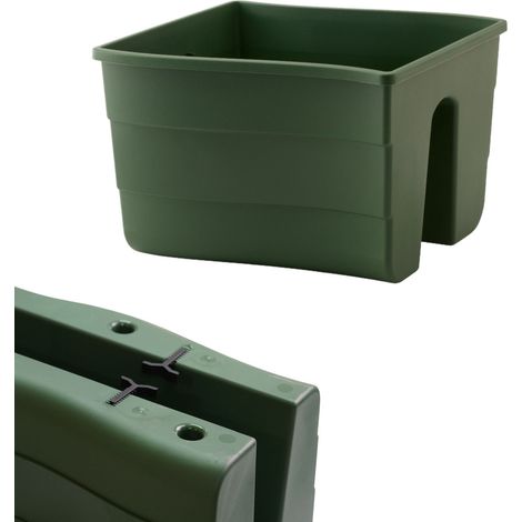 Fioriera da ringhiera Wave 30  Verde scuro