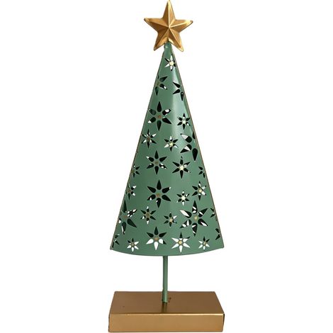TrendLine Tannenbaum Eisen 34 x 12 x 5 cm grün-gold