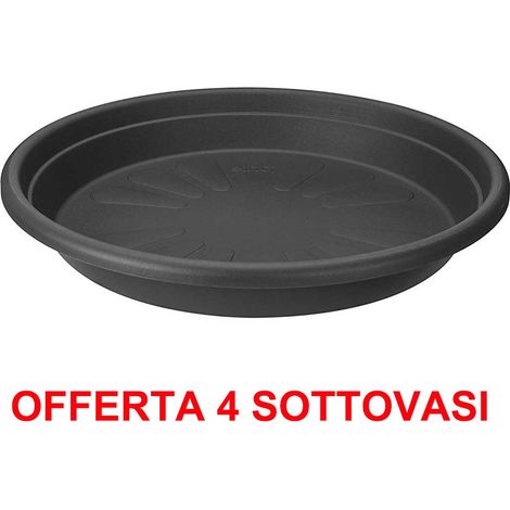 ELHO OFFERTA 4 SOTTOVASO UNIVERSAL SAUCER ROUND 35CM ANTRACITE