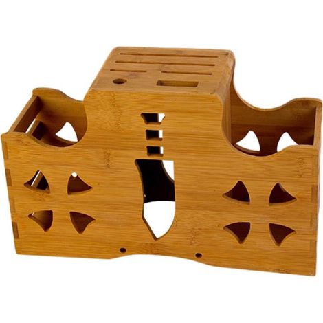 Porte Couteaux en Bambou Marron Multifonction Robuste pour Accessoires Cuisine Domestique Simple et Pratique Support de Rangement (1/5)