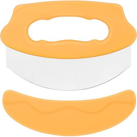 Roulettes à pizza tranchantes en acier inoxydable pour piiza, tartes avec poignée confortable, jaune (1/5)
