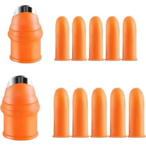 Juego de cuchillos de jardinería de silicona, 1 cuchillo para el pulgar + 5 protectores de dedos de silicona
