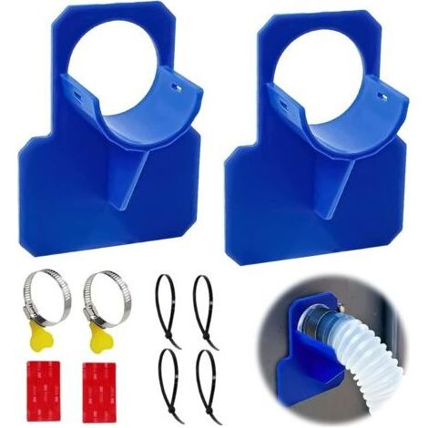 2Pcs Supports de Tuyau de Piscine en Plastique Support pour Tuyau d'eau de Piscine pour Piscine Hors Sol,avec 2 Colle et 4 Serre-Câbles,Empêche Le Tuyau de Tomber Résistant auax Rupture (1/5)