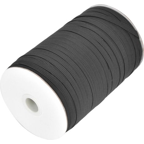 200 Yards/Rolle elastisches Band, hochelastisch, multifunktional für Schutzkleidung, 6 mm breit, schwarz (1/5)