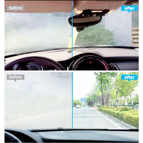 Lot pare-brise antibuée pour vitres intérieures voiture, spray anti-brouillard pare-brise (1/5)