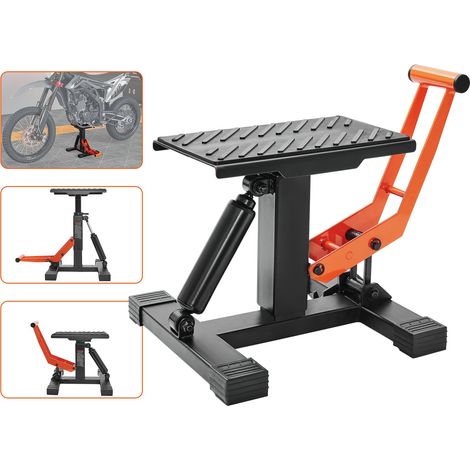Cric de Moto 200 kg Hauteur de Levage 25,5-46 cm Pont Élévateur Hydraulique avec Selles Antidérapantes Table Élévatrice pour Moto Levage Rapide pour Entretien Réparation Quad ATV Atelier Garage (1/5)