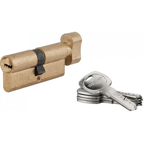 Cilindro europeo per serratura a pomolo Tiger 6, 35Bx35mm, ottone, anti-sfilamento, anti-perforazione, 5 chiavi - THIRARD