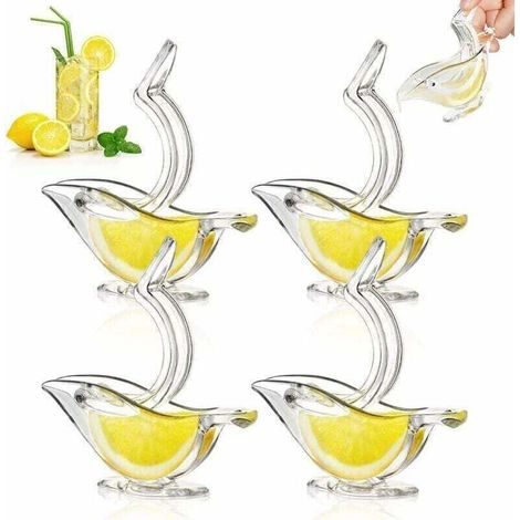 Deluxe Design Zitruspresse für Einzelpersonen, manuelle Zitruspresse, Handpresse, transparentes Acryl-Geschirr, Servierschalen (4-teilig, weiß) - Crezuo